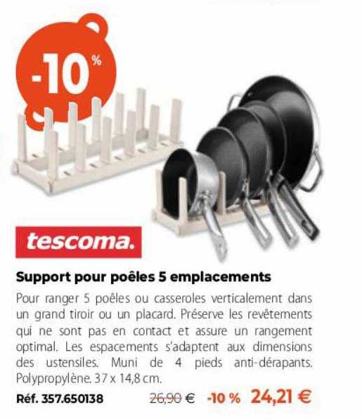 tescoma support pour poêles 5 emplacements