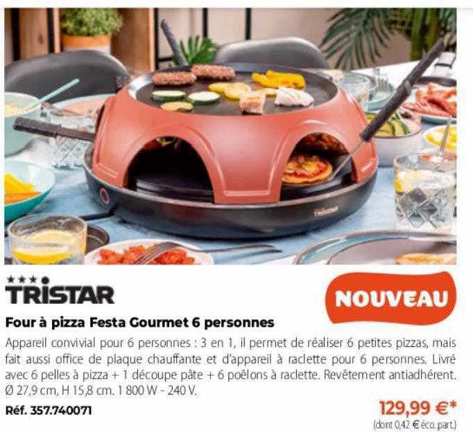 Tristar Four à Pizza Festa Gourmet 6 Personnes