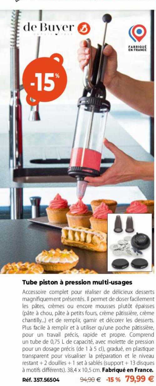 tube piston à pression multi-usages de buyer