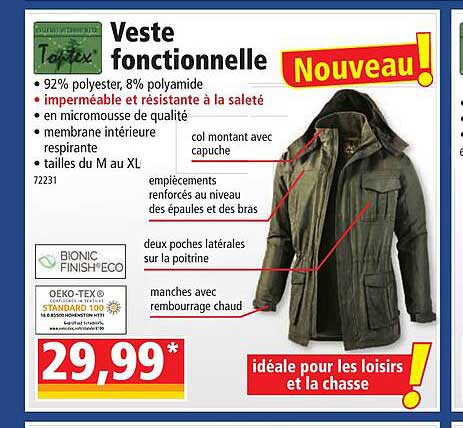 veste fonctionnelle toptex