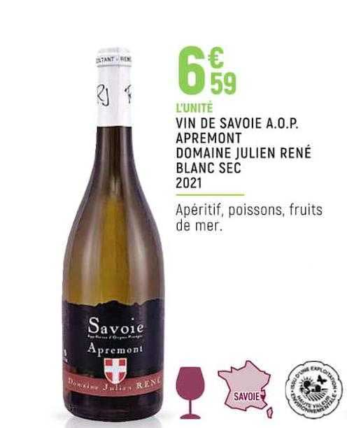 vin de savoie a.o.p. apremont domaine julien rené blanc sec 2021