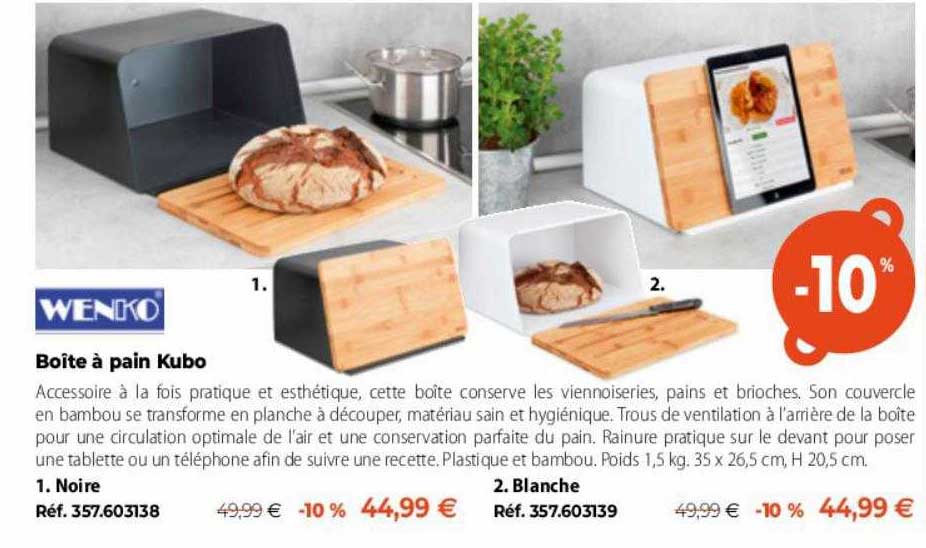 wenko boîte à pain kubo