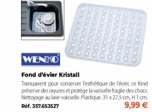 wenko fond d'évier kristall