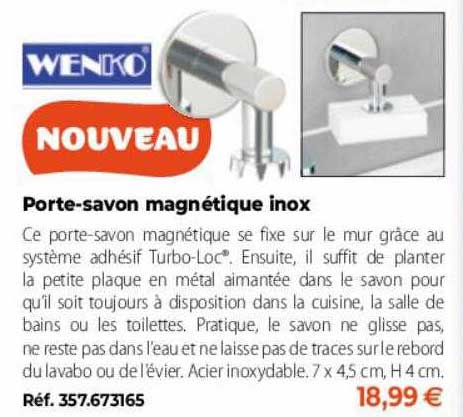 wenko porte-savon magnétique inox