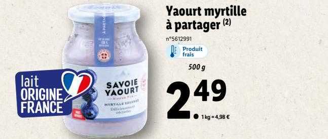 yaourt myrtille à partager