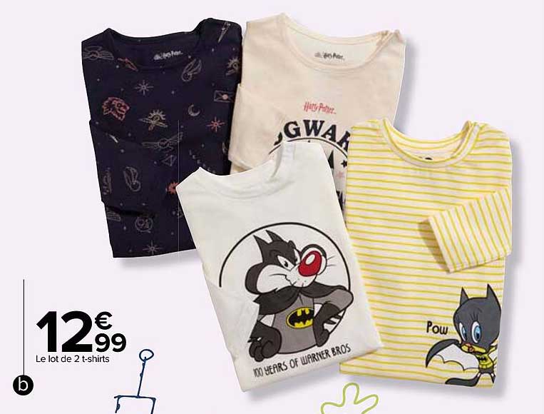 le lot de 2 t-shirts