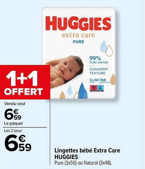 Lingettes Bébé Extra Care Huggies