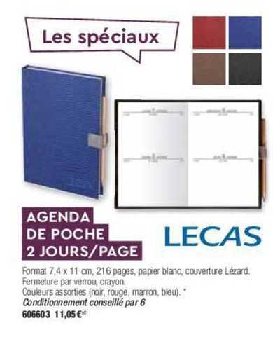 Agenda De Poche 2 Jour Par Page Lecas