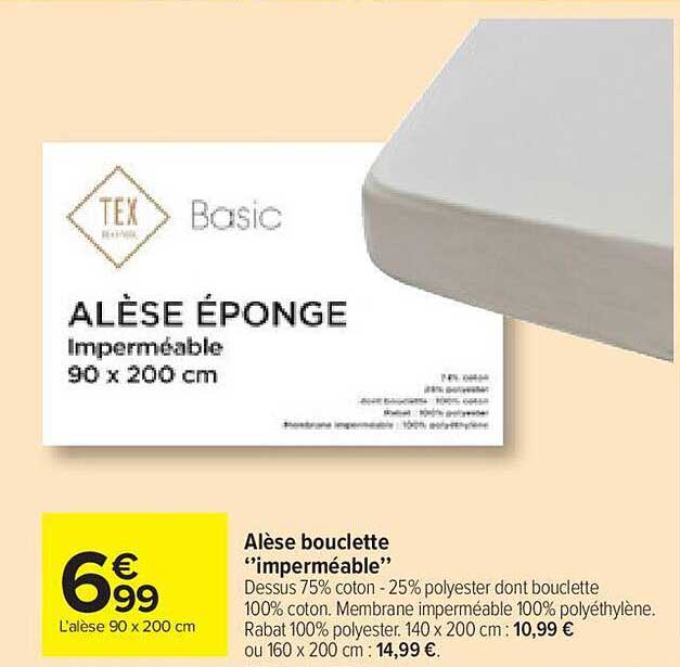 Alèse Bouclette "imperméable" Tex Basic