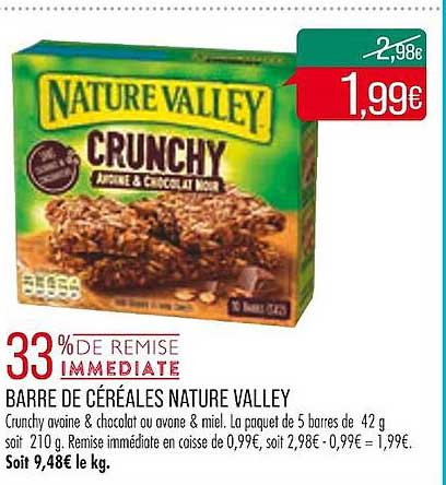 barre de céréales nature valley