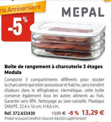 Boîte De Rangement à Charcuterie 3 étages Modula