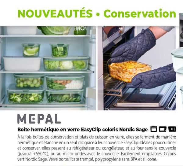 boîte hermétique en verre easyClip coloris nordic sage mepal