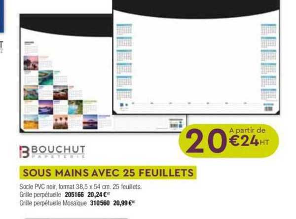 bouchut sous mains avec 25 feuillets