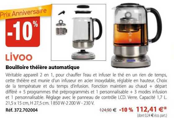 Bouilloire Théière Automatique Livoo