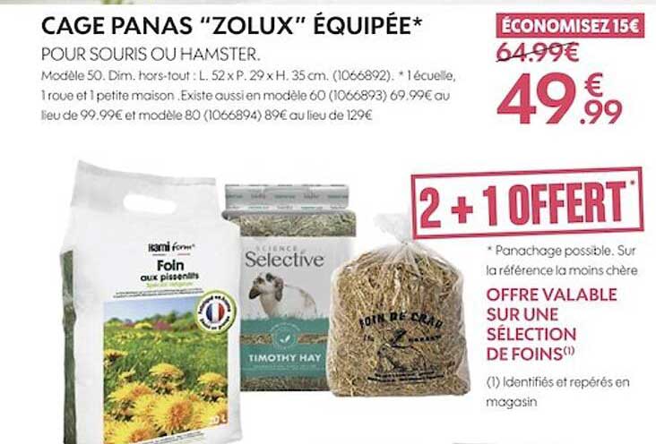 cage panas zolux équipée