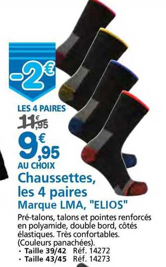 chaussettes, les 41 paires marque LMA "elios"