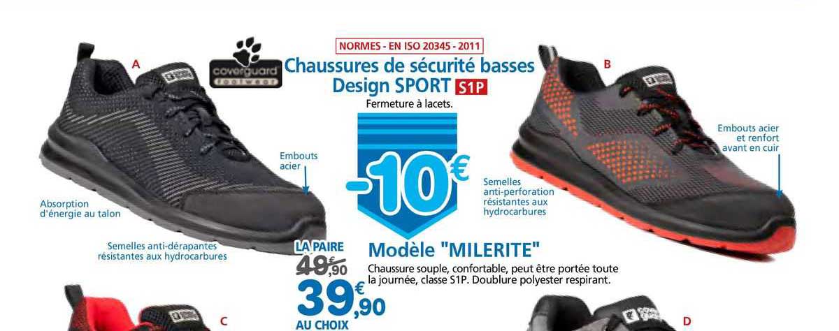 coverguard chaussures de sécurité basses design sport