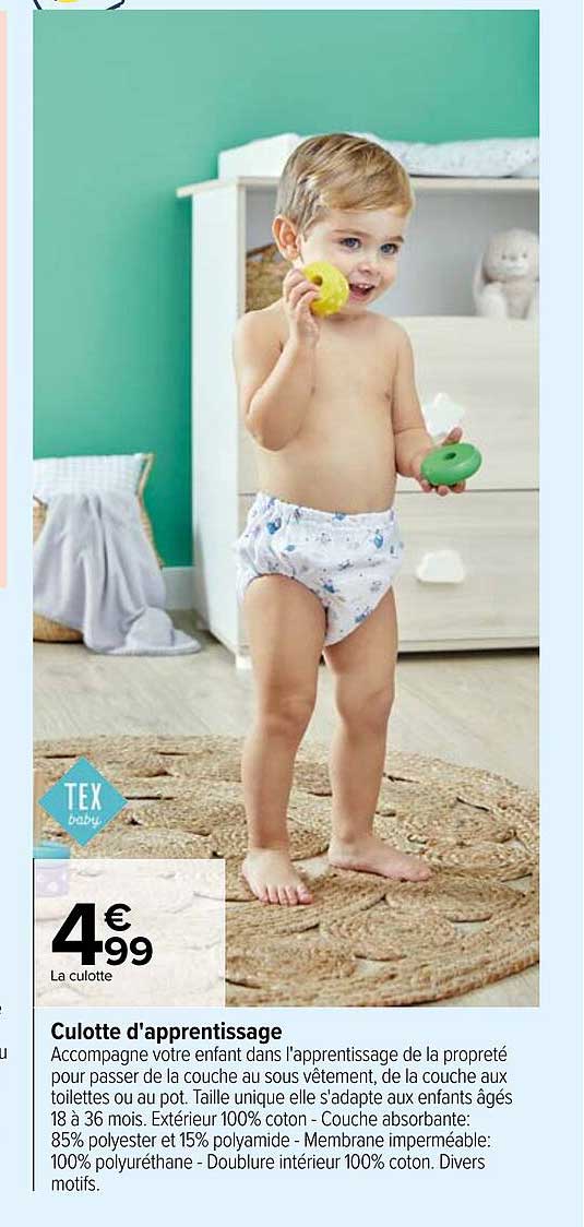 culotte d'apprentissage tex baby