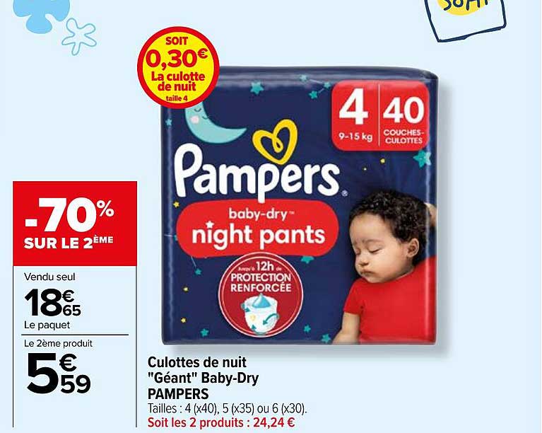 culottes de nuti "géant" baby-dry pampers
