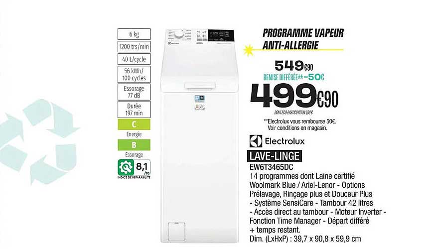 electrolux lave-linge