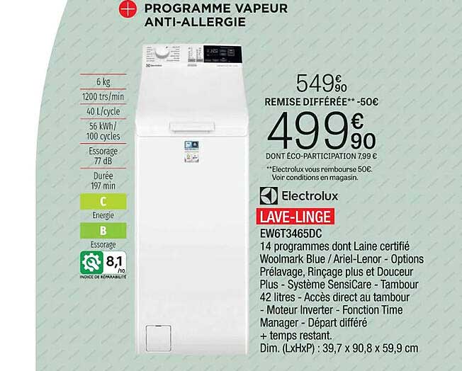 electrolux lave-linge