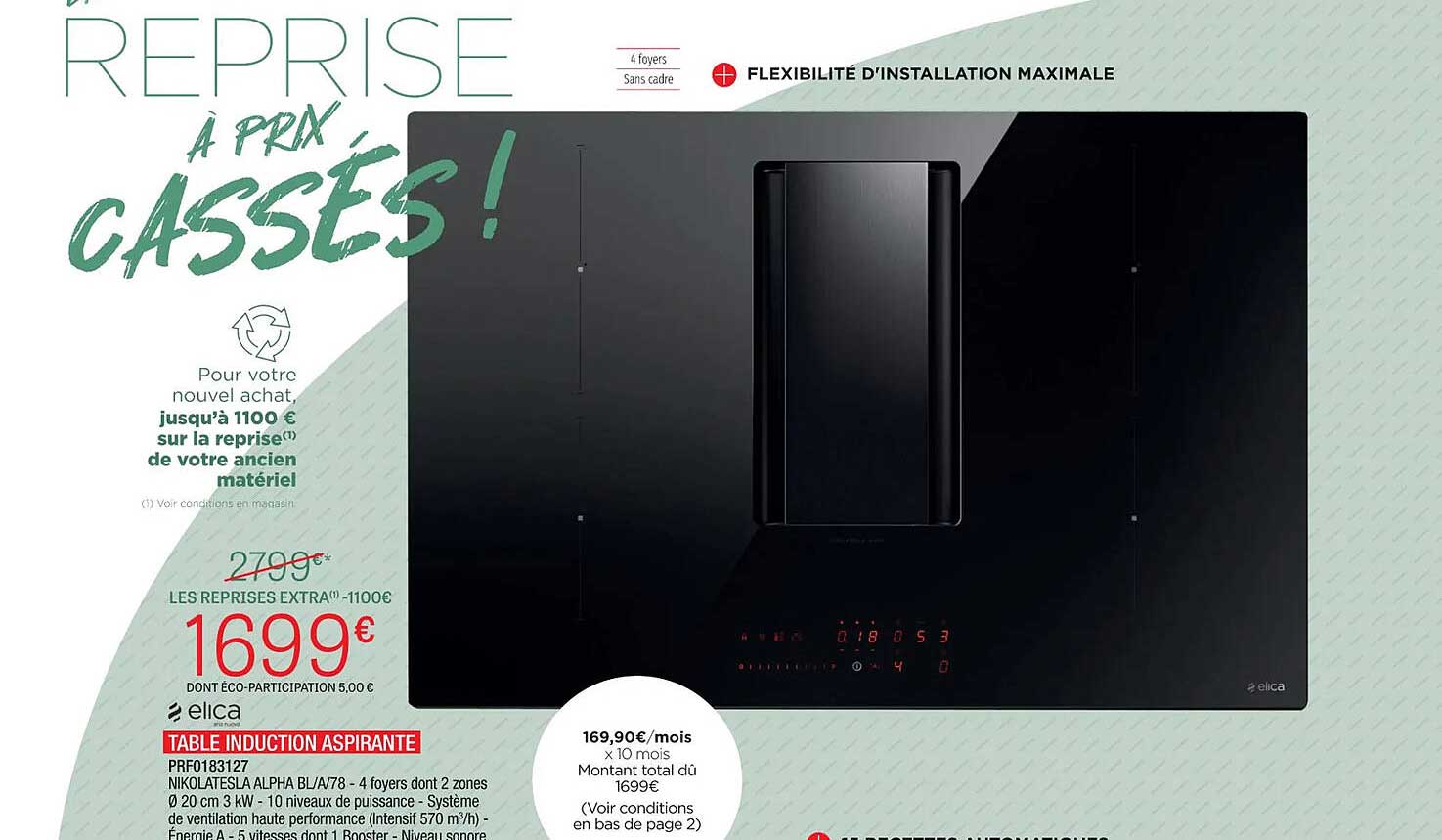 elica table induction aspirante