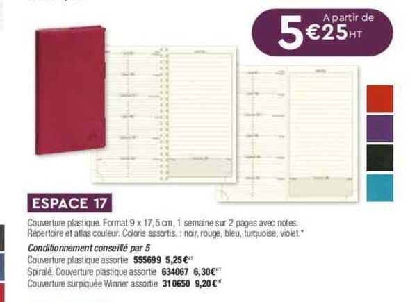 Espace 17 Agenda Hebdomadaire