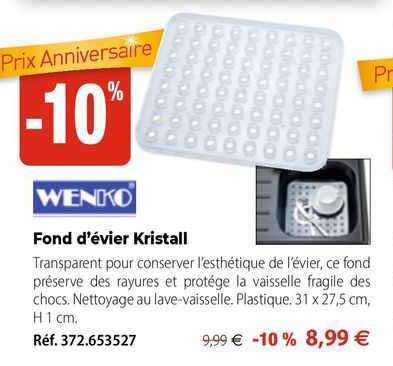 fond d'évier kristall wenko