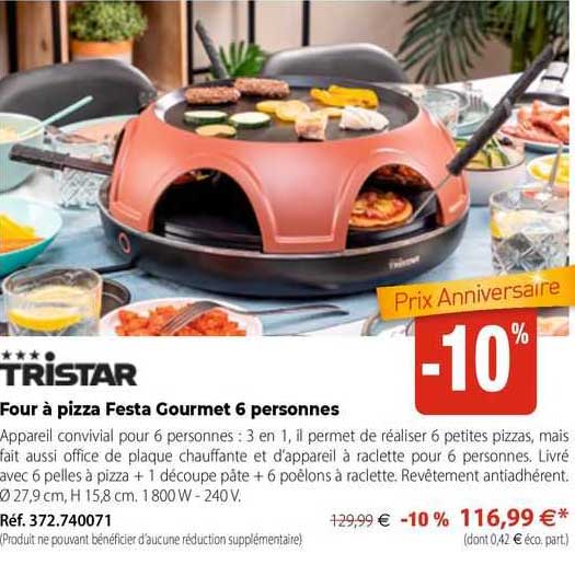 four à pizza festa gourmet 6 personnes tristar