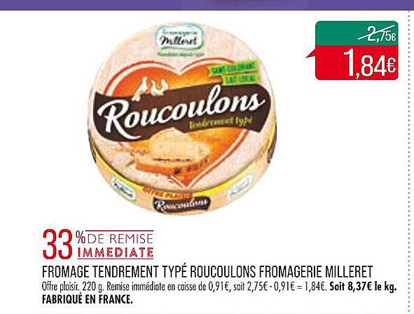 fromage tendrement typé roucoulons fromagerie milleret