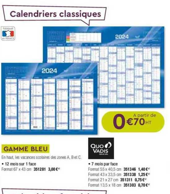 gamme bleu quo vadis