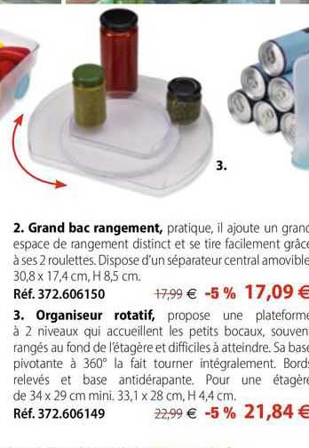Grand Bac Rangement, Organiseur Rotatif