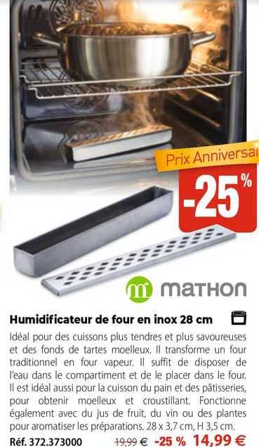 Humidificateur De Four En Inox 28 Cm Mathon