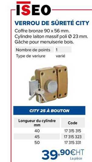 Iseo Verrou De Sûreté City