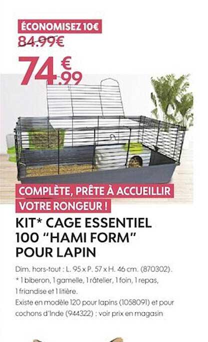 kit cage essentiel 100 hami form pour lapin