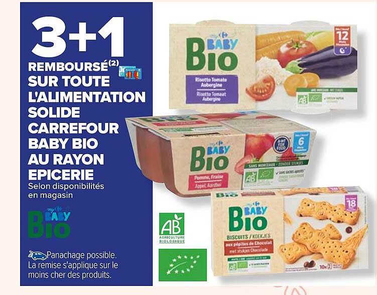 l'alimentation solide carrefour baby bio au rayon épicerie