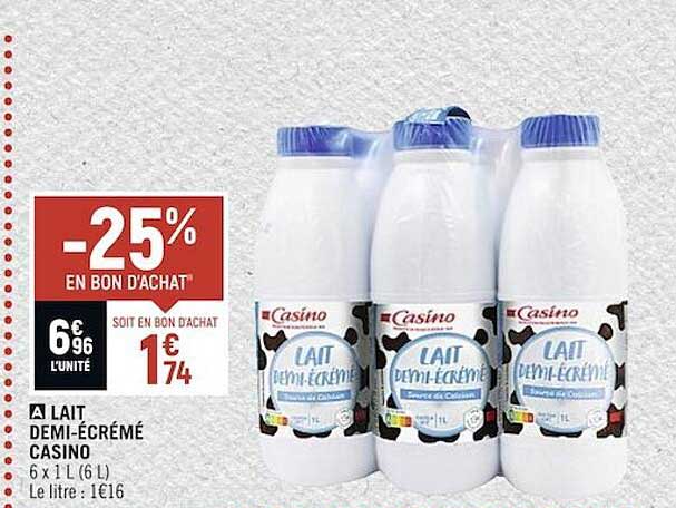 lait demi-écrémé casino