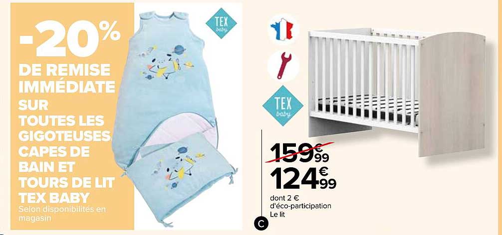 les gigoteuses capes de bain et tours de lit tex baby, le lit tex baby