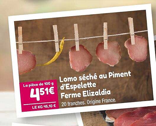 lomo séché au piment d'espelette ferme elizaldia