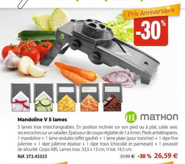Mandoline V 5 Lames Mathon