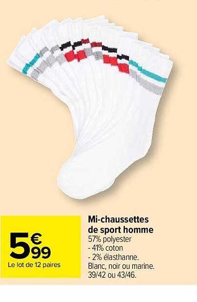 mi-chaussettes de sport homme