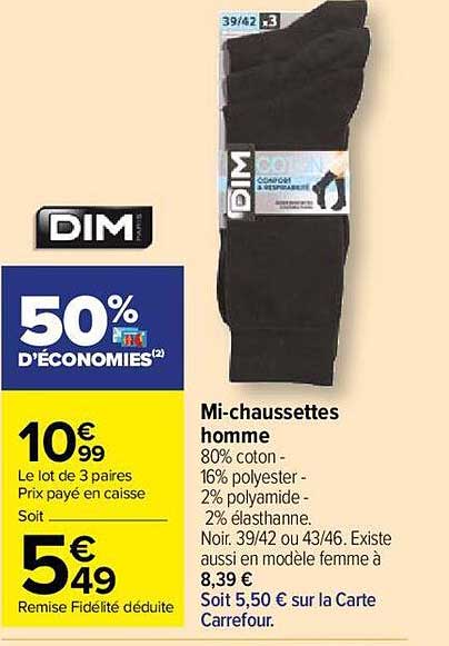 mi-chaussettes homme dim