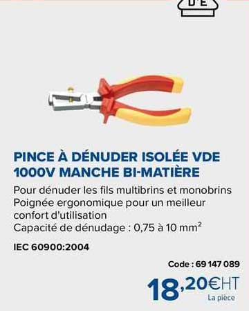 pince à dénuder isolée vde 1000v manche bi-matière