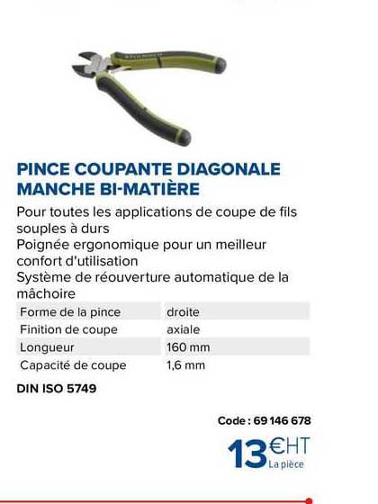 pince coupante diagonale manche bi-matière