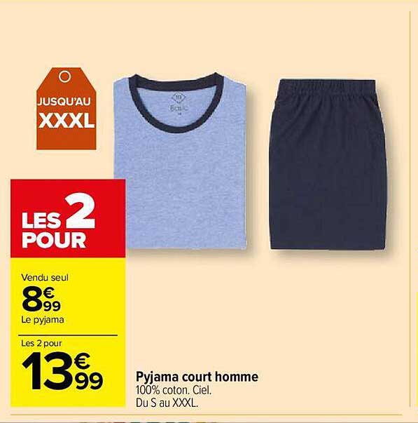 pyjama court homme