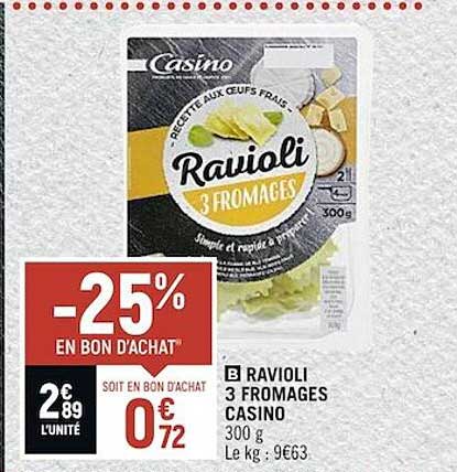 Ravioli 3 Fromages Casino