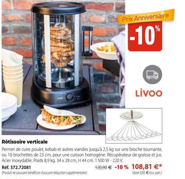 rôtissoire verticale livoo