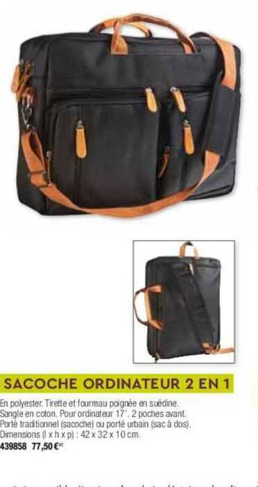 sacoche ordinateur 2en1