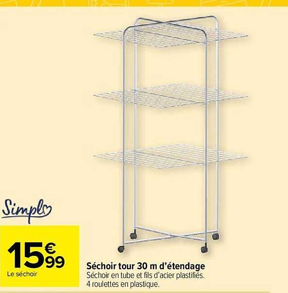 séchoir tour 30 m d'étendage simpl