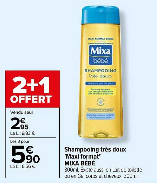 shampooing très doux "maxi format" mixa bébé